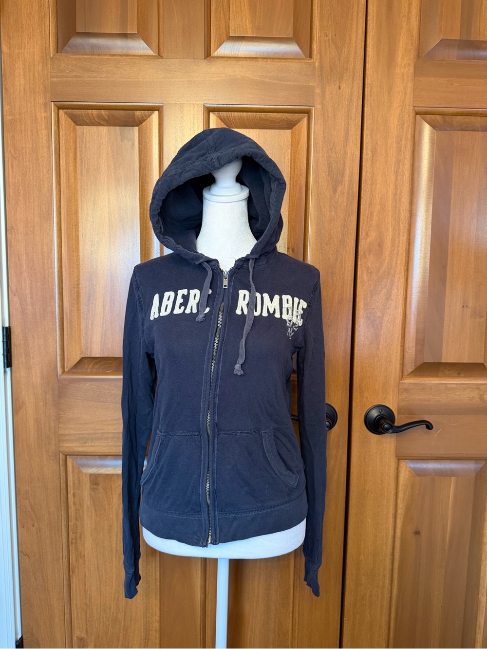 Vintage Abercrombie & Fitch New York Navy Full Zip Hoodie Women’s Size L